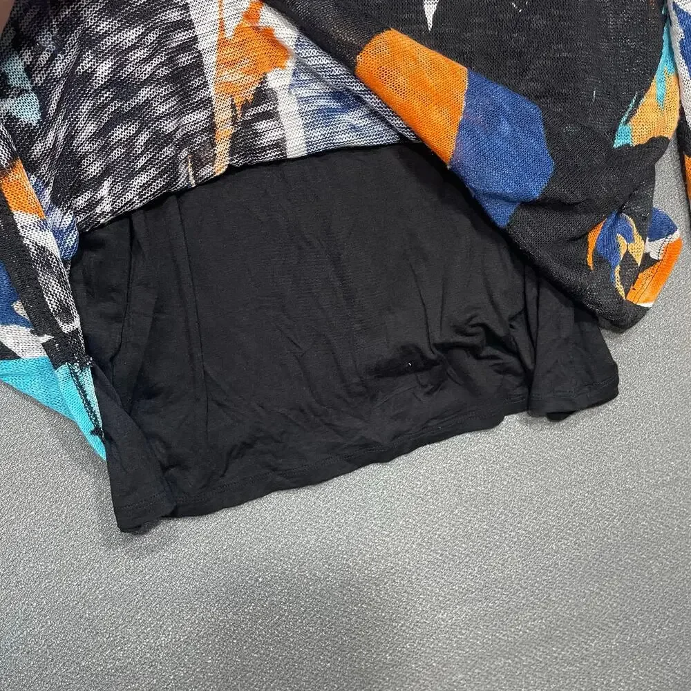 Chelsea and Theodore Printed Pullover Lightweight Knit Top w Tank Artsy Abstract